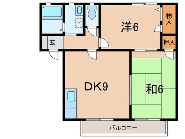 タ－ナウエスト　Ａの物件間取画像